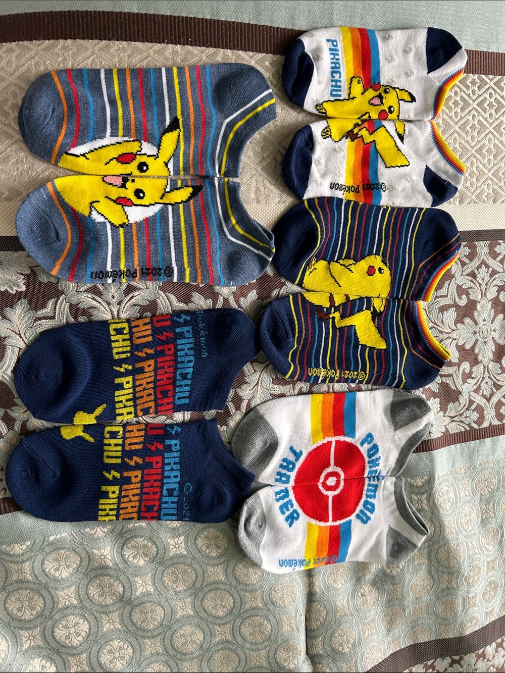 Pokemon Pikachu Low-Cut Socks - Yellow, Navy & White (6-Pack)